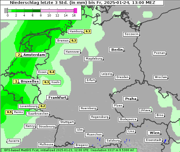 Niederschlag, 24. 1. 2025