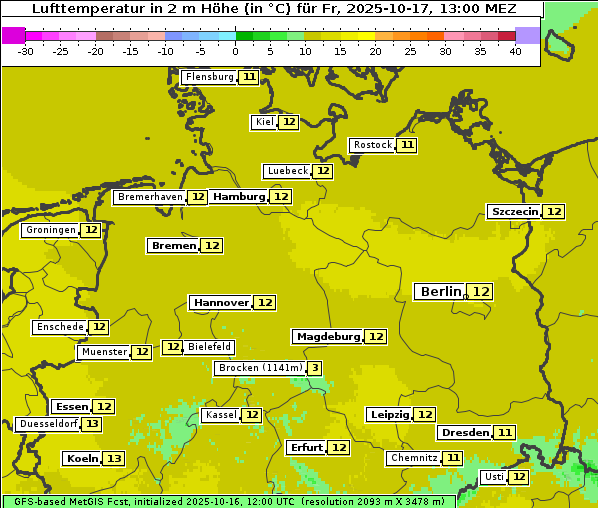 Temperatur, 17. 10. 2025