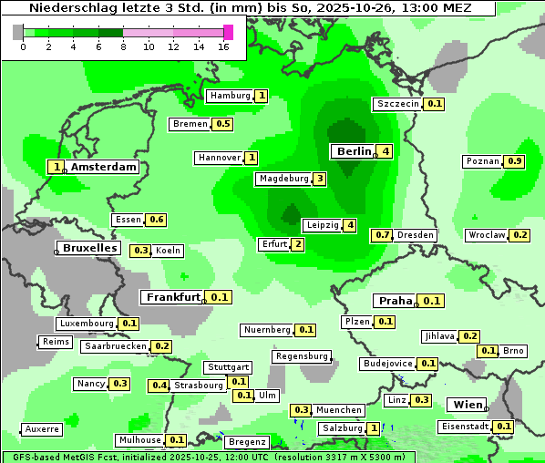 Niederschlag, 26. 10. 2025