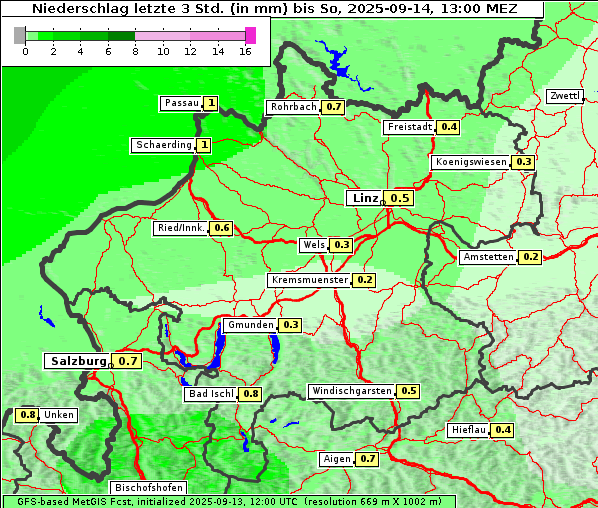 Niederschlag, 14. 9. 2025