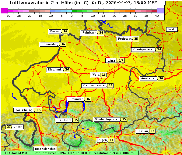 Temperatur, 7. 4. 2026
