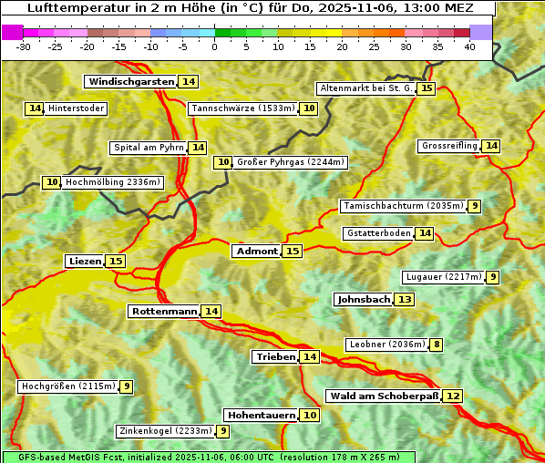 Temperatur, 6. 11. 2025