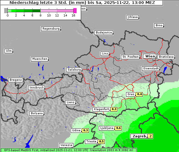 Niederschlag, 22. 11. 2025