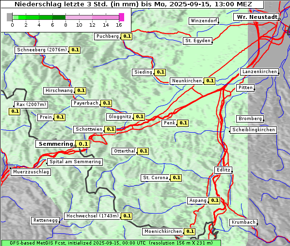 Niederschlag, 15. 9. 2025