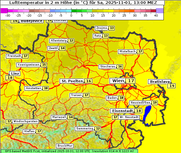 Temperatur, 1. 11. 2025