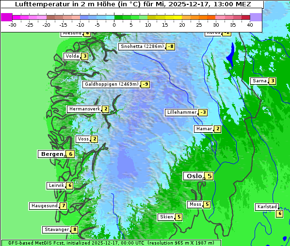 Temperatur, 17. 12. 2025