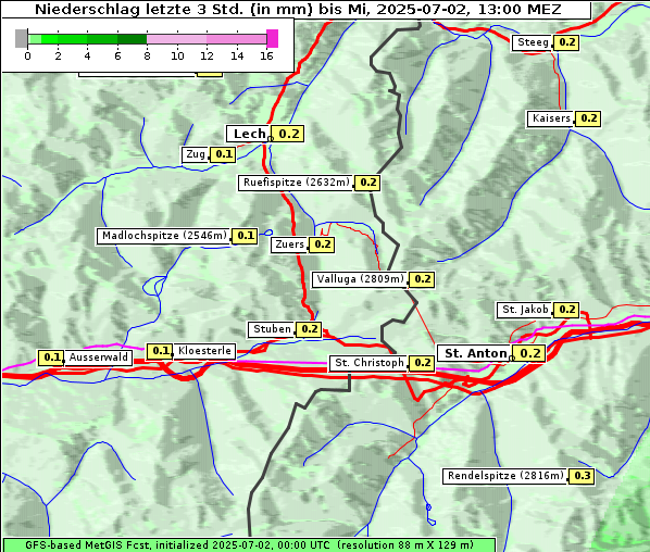 Niederschlag, 2. 7. 2025