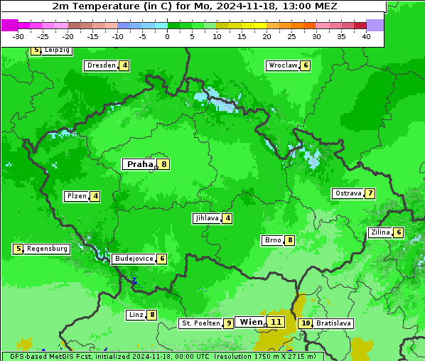 Temperatur, 18. 11. 2024