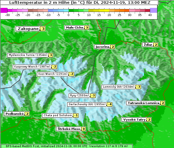 Temperatur, 19. 11. 2024