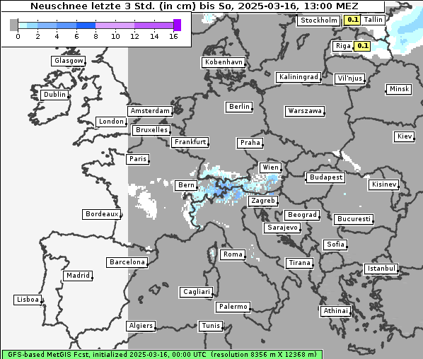 Neuschnee, 16. 3. 2025