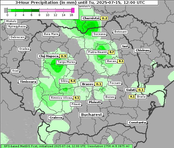 Niederschlag, 15. 7. 2025