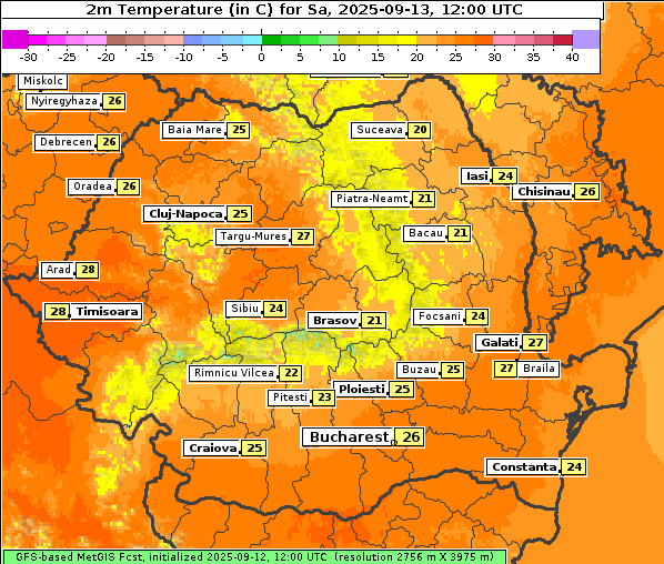 Temperatur, 13. 9. 2025