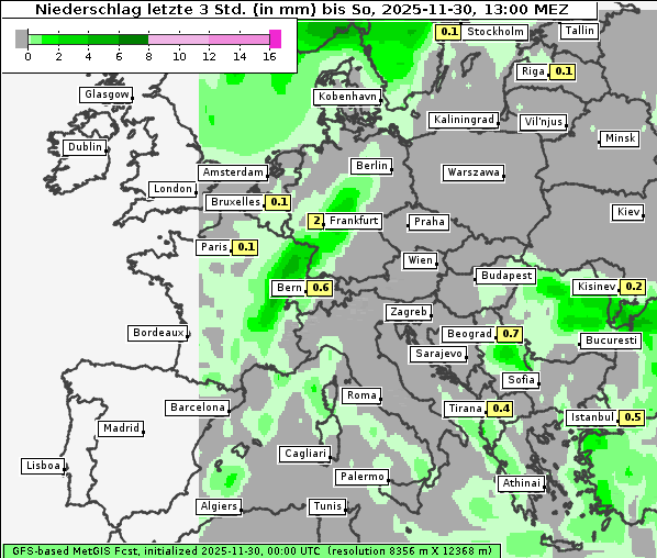 Niederschlag, 30. 11. 2025