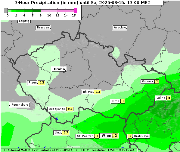 Niederschlag, 15. 3. 2025