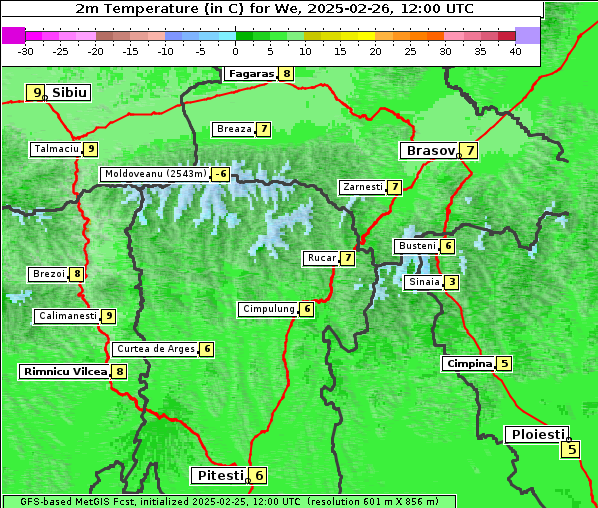 Temperatur, 26. 2. 2025