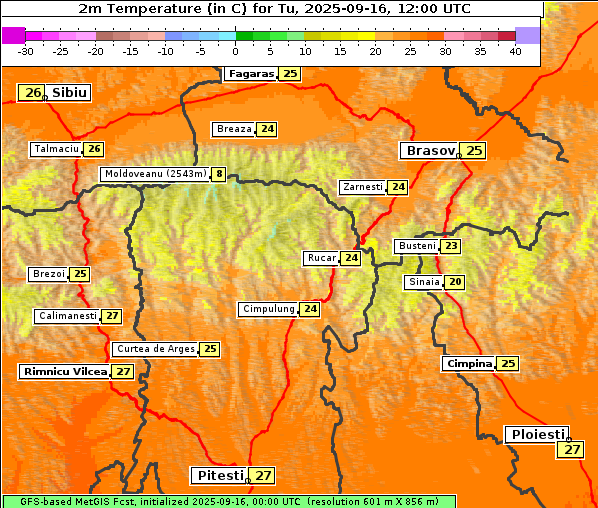 Temperatur, 16. 9. 2025