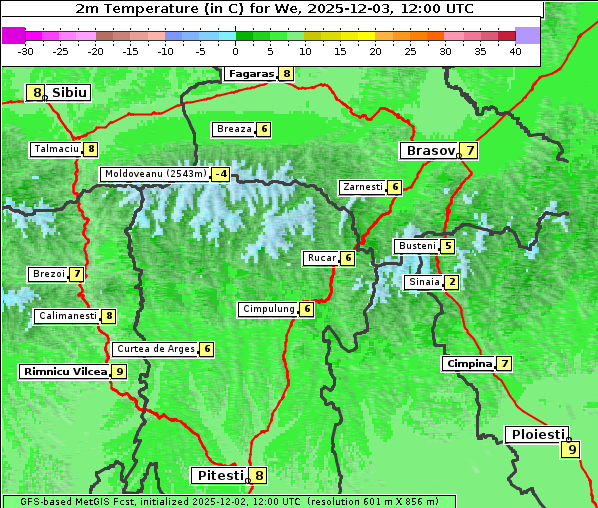 Temperatur, 3. 12. 2025