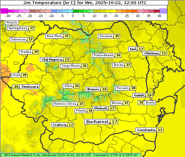 Temperatur, 22. 10. 2025