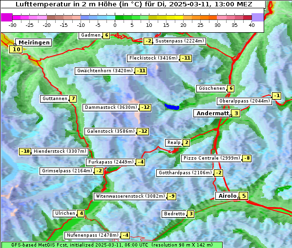 Temperatur, 11. 3. 2025