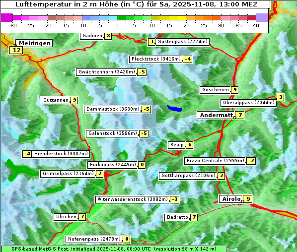 Temperatur, 8. 11. 2025