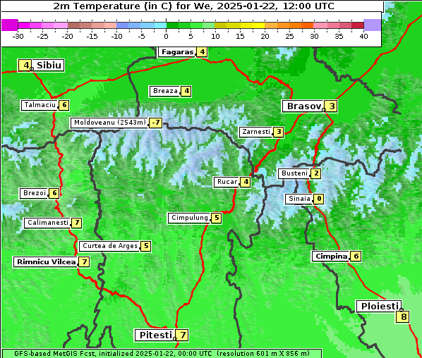 Temperatur, 22. 1. 2025