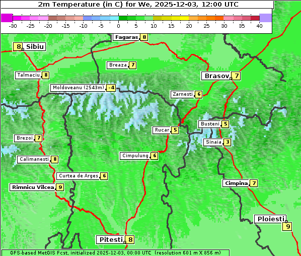 Temperatur, 3. 12. 2025