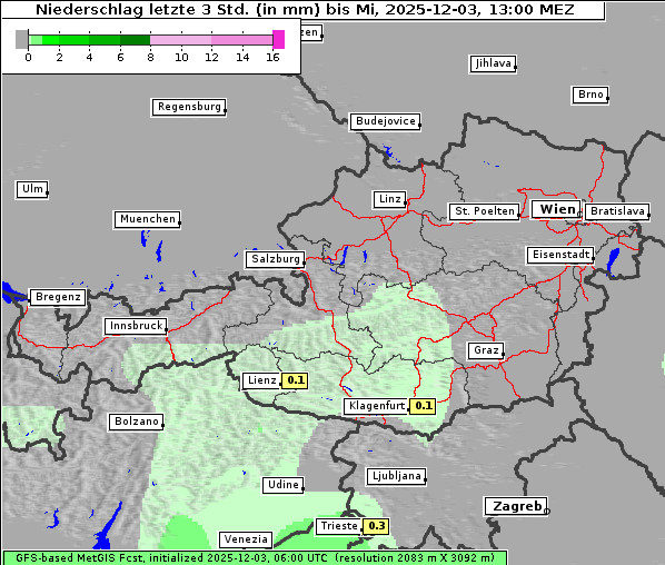 Niederschlag, 3. 12. 2025