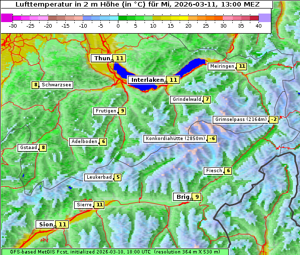 Temperatur, 11. 3. 2026