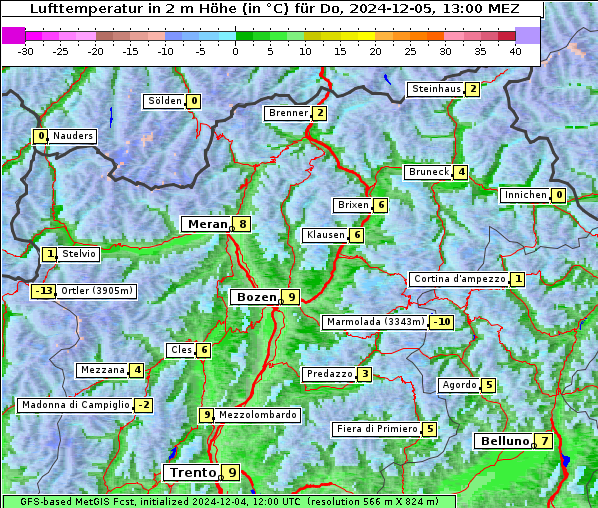 Temperatur, 5. 12. 2024