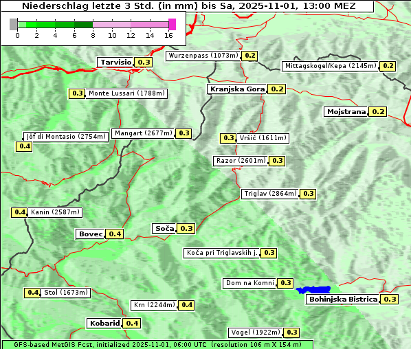 Niederschlag, 1. 11. 2025