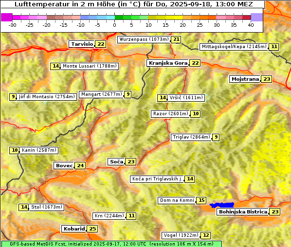 Temperatur, 18. 9. 2025