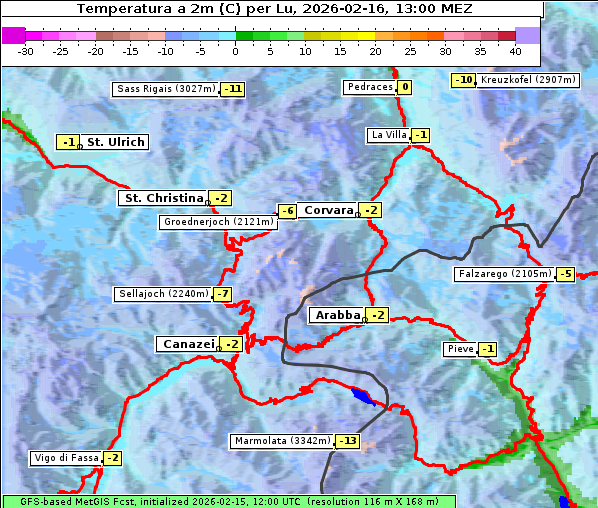 Temperatur, 16. 2. 2026