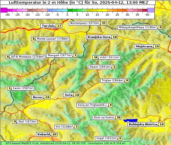 Temperatur, 12. 4. 2026