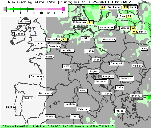 Niederschlag, 18. 9. 2025