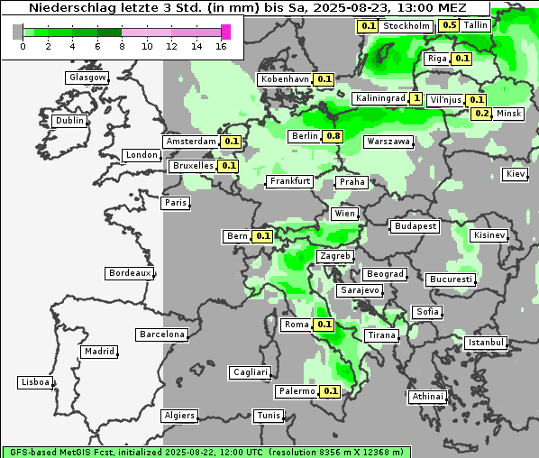 Niederschlag, 23. 8. 2025