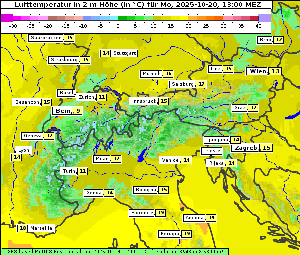 Temperatur, 20. 10. 2025