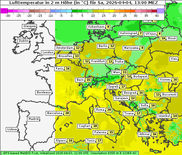 Temperatur, 4. 4. 2026