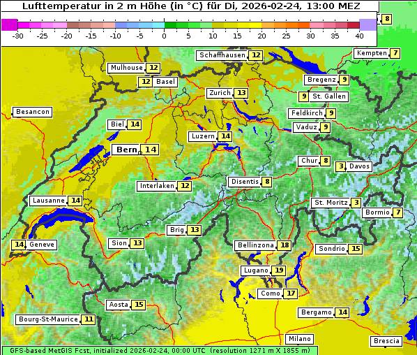 Temperatur, 24. 2. 2026