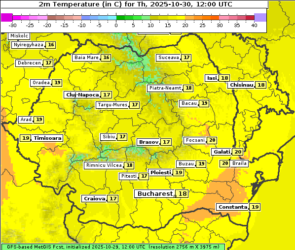 Temperatur, 30. 10. 2025