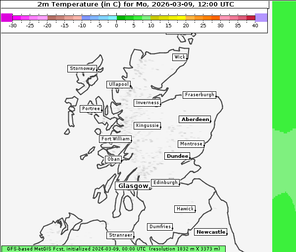 Temperatur, 9. 3. 2026
