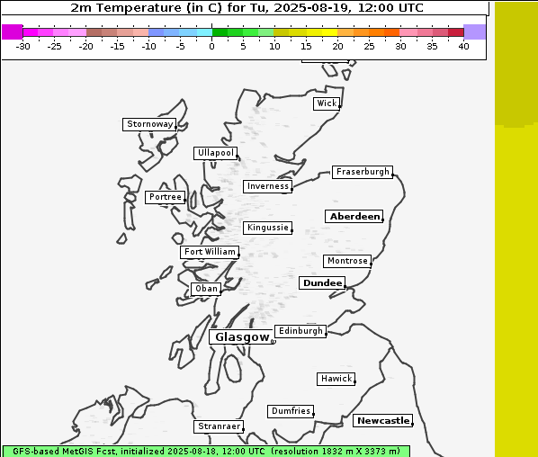 Temperatur, 19. 8. 2025