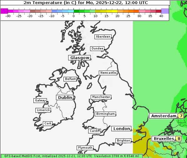 Temperatur, 22. 12. 2025