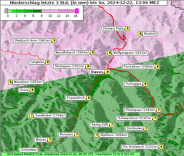 Niederschlag, 22. 12. 2024