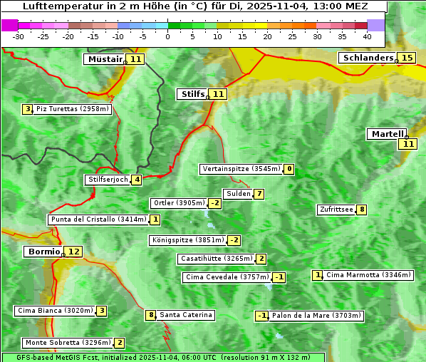Temperatur, 4. 11. 2025