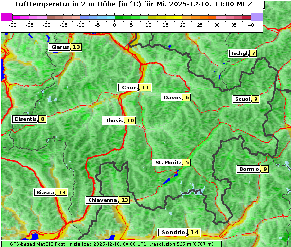 Temperatur, 10. 12. 2025