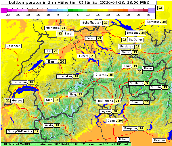 Temperatur, 18. 4. 2026