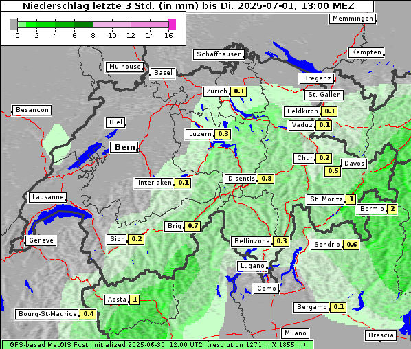 Niederschlag, 1. 7. 2025