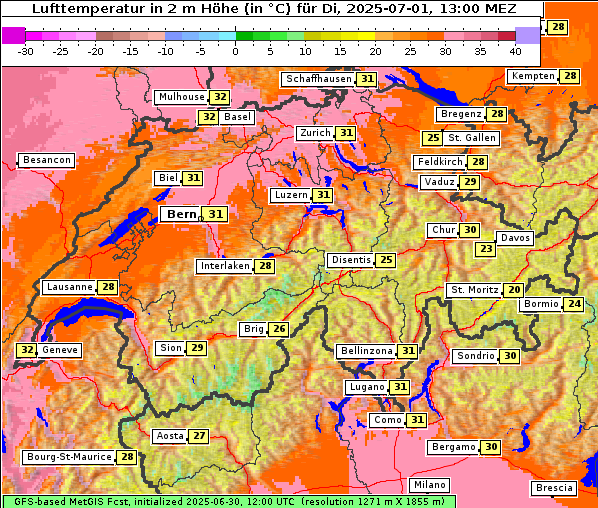 Temperatur, 1. 7. 2025