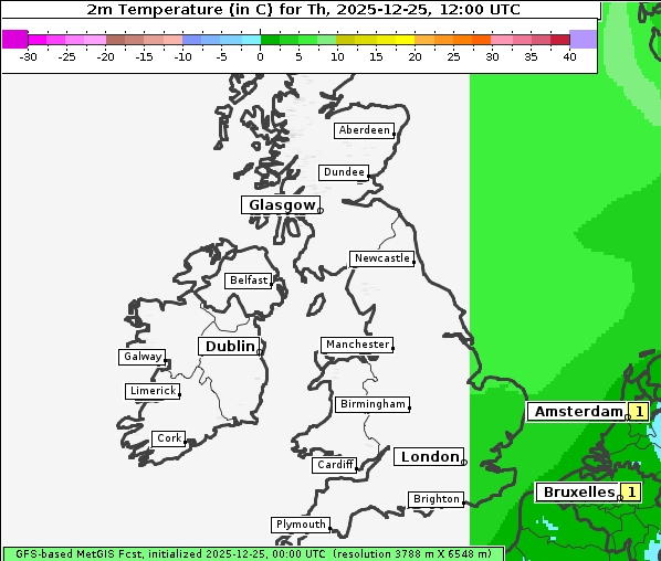 Temperatur, 25. 12. 2025