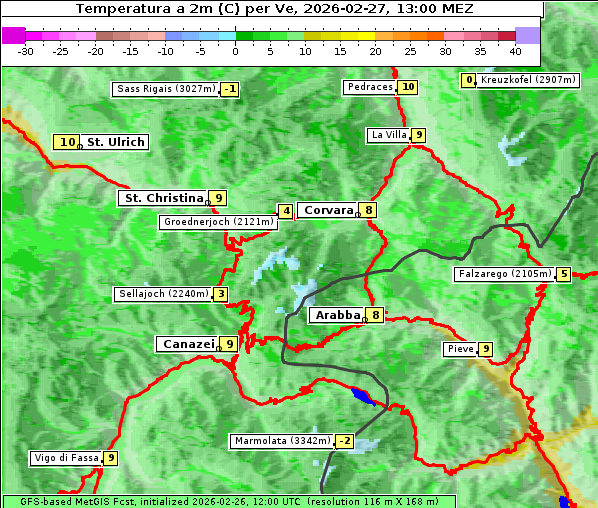Temperatur, 27. 2. 2026